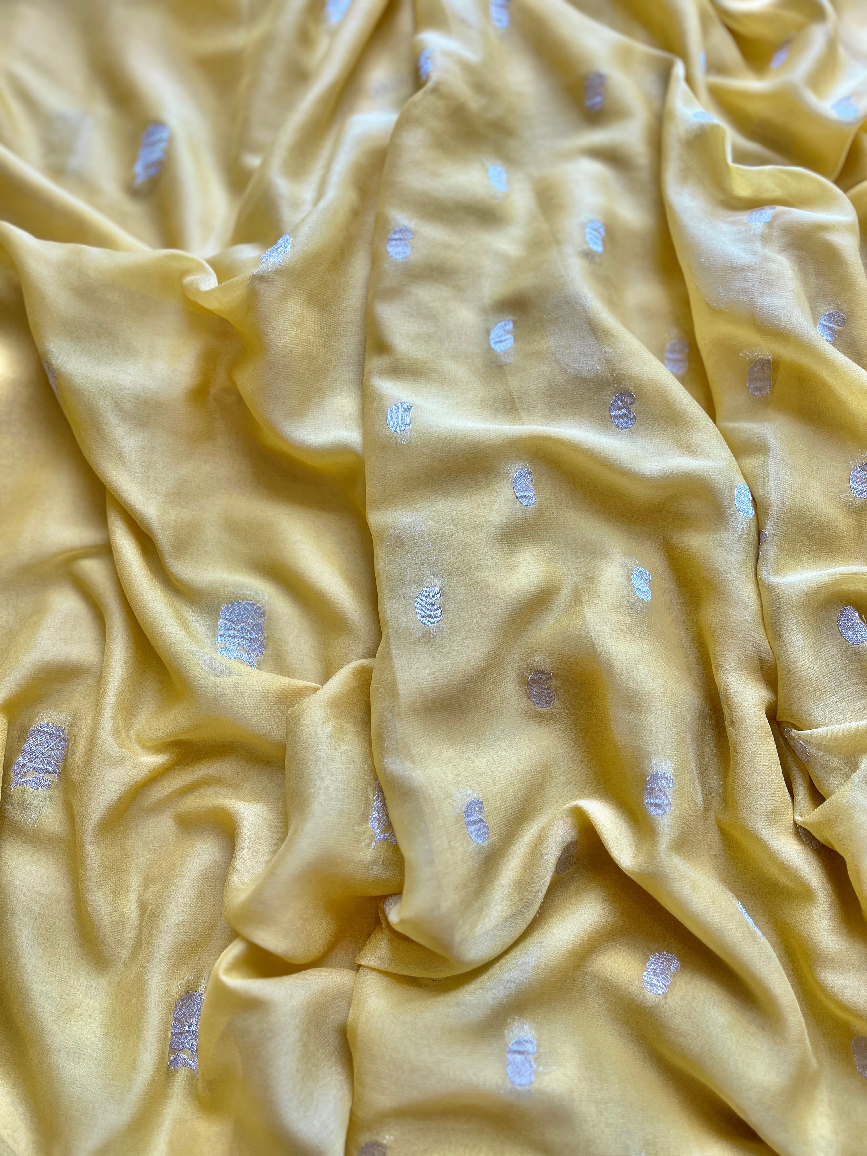 Yellow Chiffon Saree